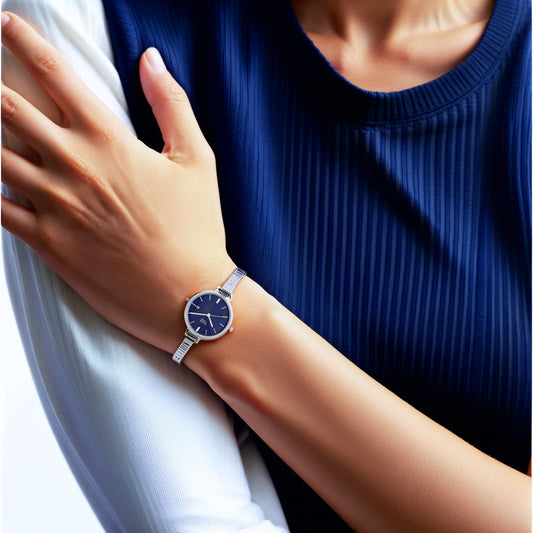 Đồng hồ Nữ TITAN dây kim loại Raga Viva mặt màu Xanh 29 mm - 2578SM01