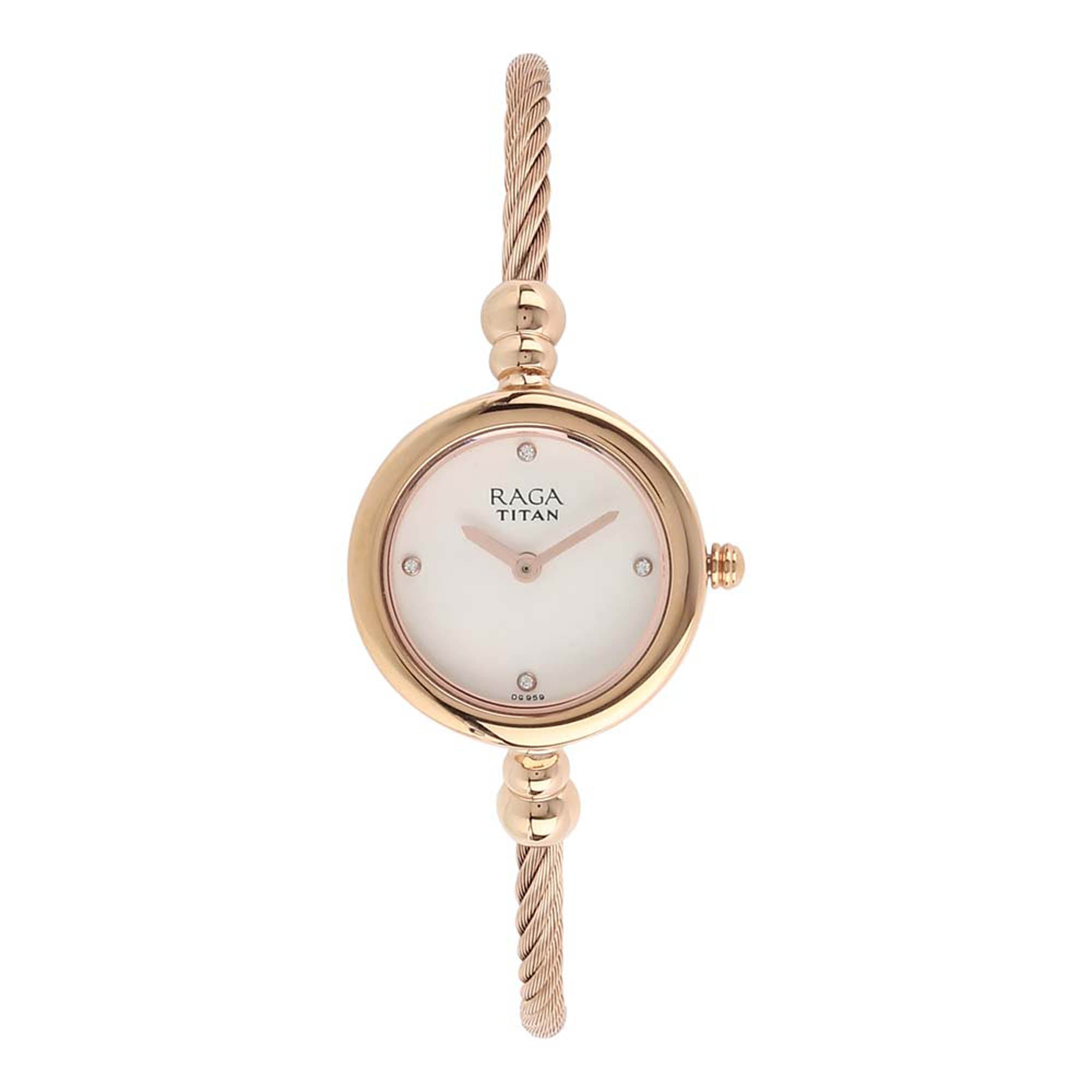 Titan Raga White Dial Alog Watch for Women (2586WM01)