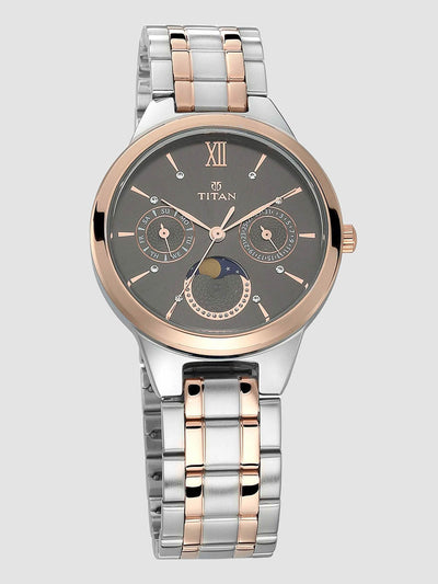 Đồng hồ Nữ TITAN dây thép không gỉ Neo Moon mặt màu Anthracite 34 mm - 2590KM02