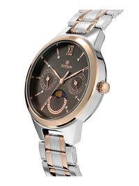 Đồng hồ Nữ TITAN dây thép không gỉ Neo Moon mặt màu Anthracite 34 mm - 2590KM02