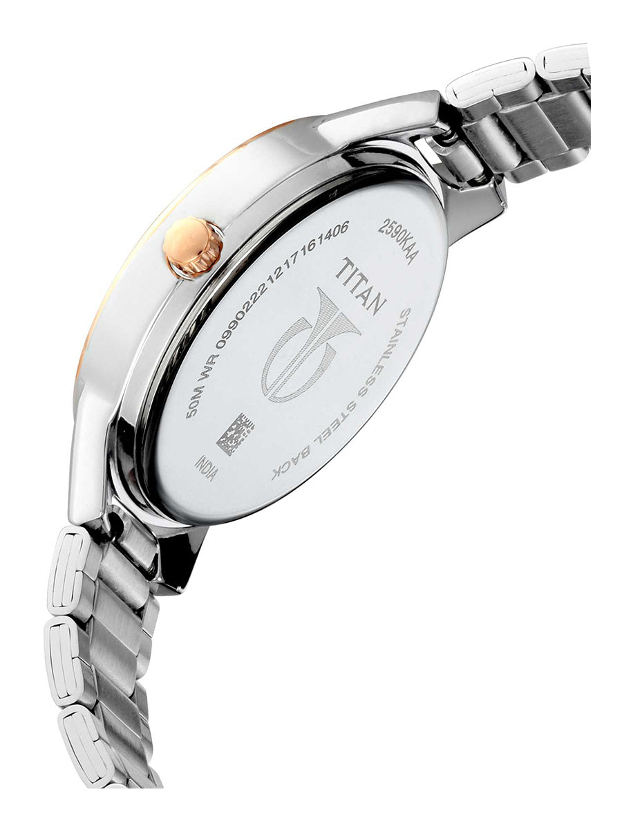 Đồng hồ Titan Women's Elegance Moonphase Two-Tone Anthracite Dial
