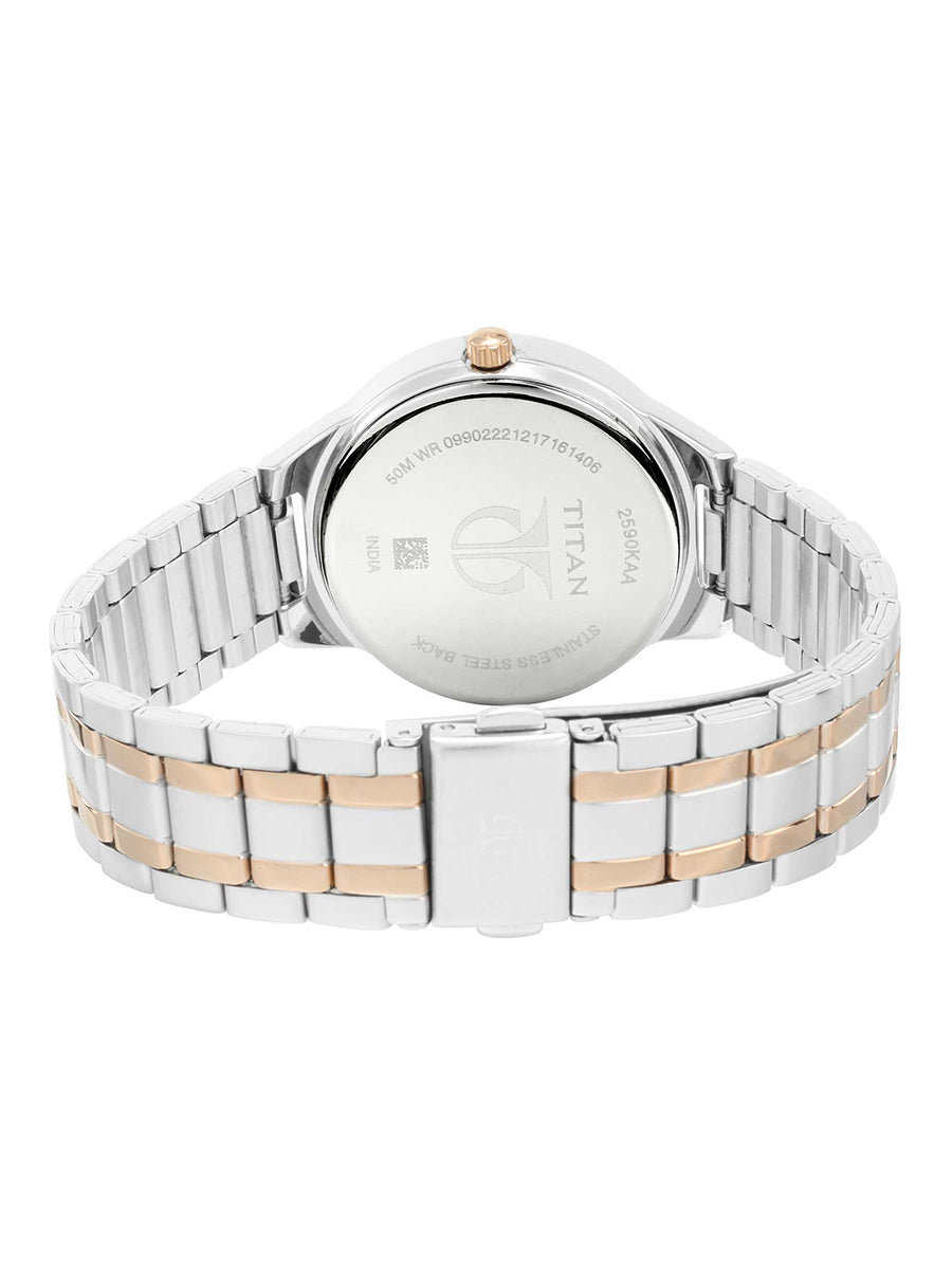 Đồng hồ Titan Women's Elegance Moonphase Two-Tone Anthracite Dial