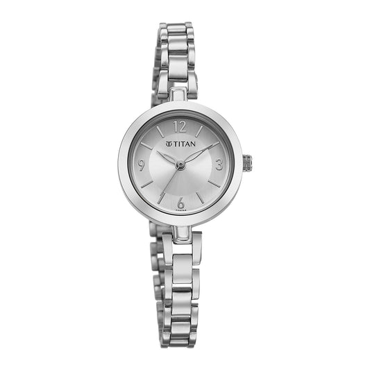 Titan Karishma Silver Dial Stainless Steel Analog Watch for Women 2598SM07