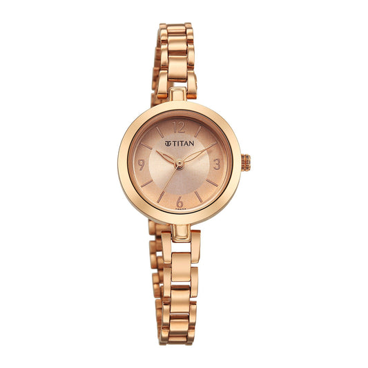 Titan Karishma Rose Gold Dial Stainless Steel Analog Watch for Women 2598WM04