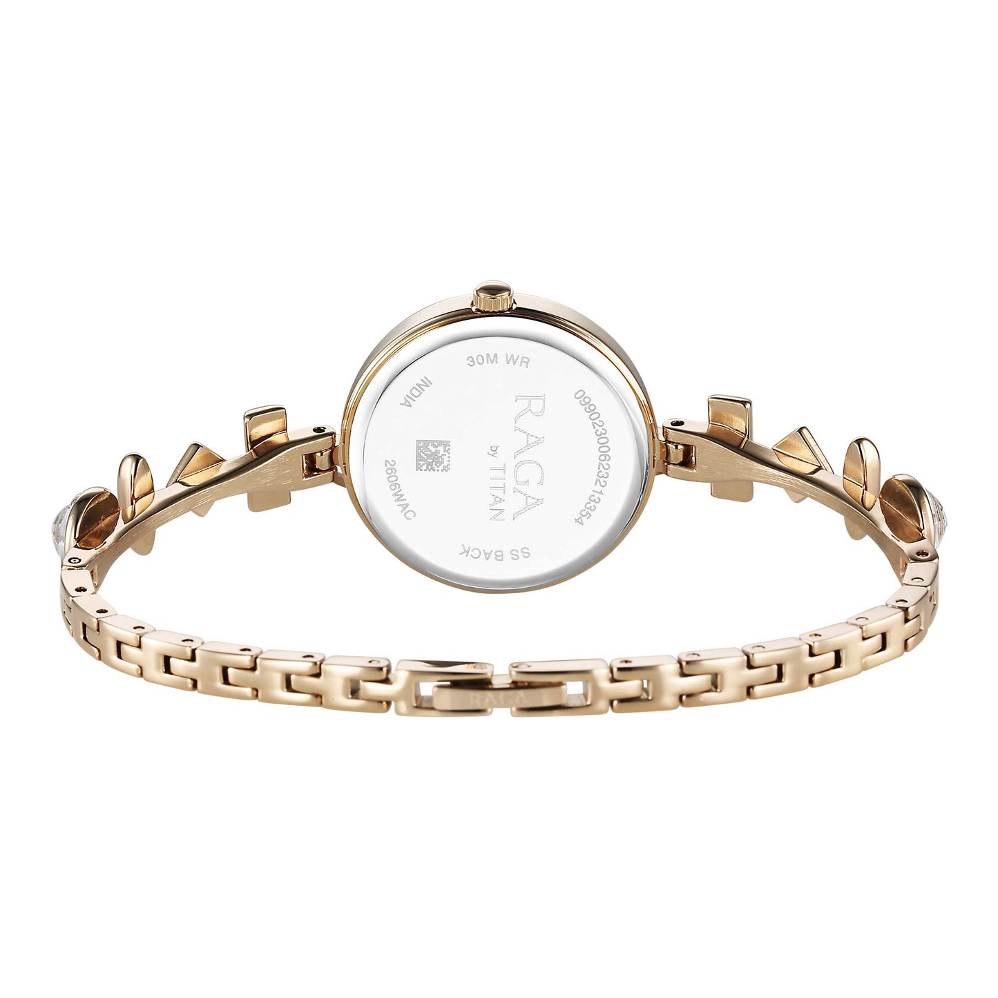 Đồng hồ đeo tay kim loại mặt số màu sâm panh Titan Raga Viva Quartz Analog dành cho nữ