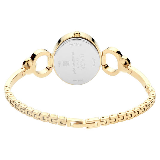 Titan Raga Viva Champagne Dial Analog with Day and Date Metal Strap watch for Women