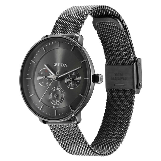Titan Noir Anthracite Analog Stainless Steel Strap watch for Women