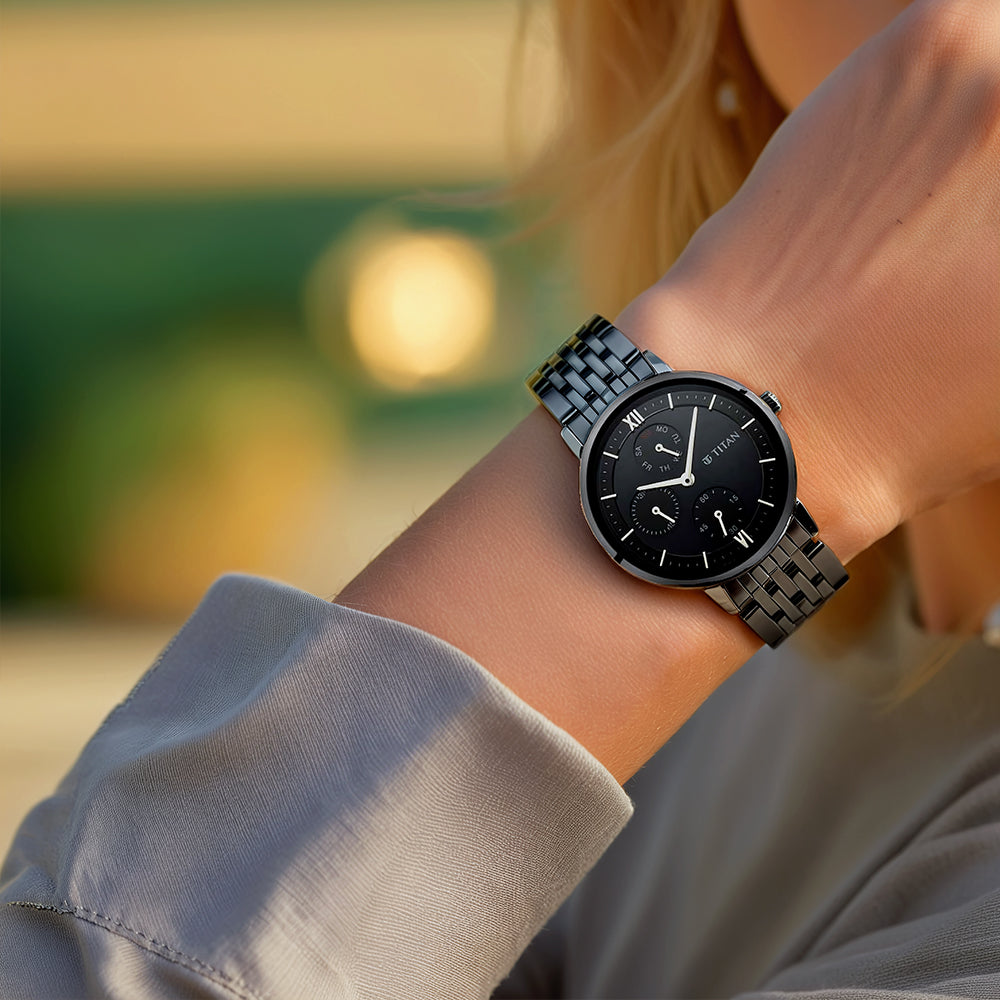 Đồng hồ Nữ TITAN dây kim loại Ladies Neo V màu Đen 34 mm - 2652NM01