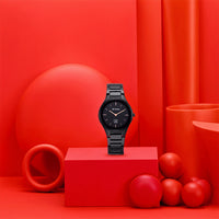 Titan Edge Ceramic Black Dial Analog Ceramic Strap watch for Women