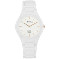 Titan Edge Ceramic White Dial Analog Ceramic Strap watch for Women