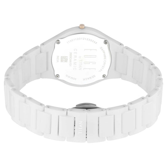 Titan Edge Ceramic White Dial Analog Ceramic Strap watch for Women