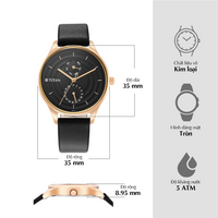 Đồng hồ Nữ TITAN Neo Workdays dây da mặt màu đen - 2670WL07