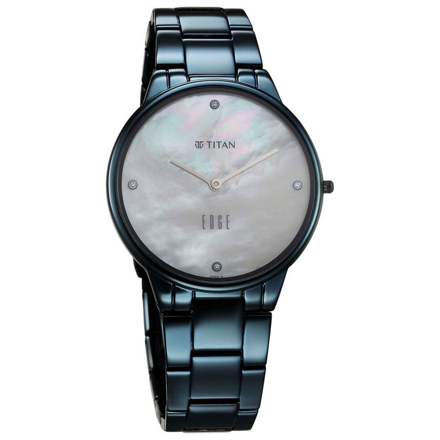 Titan Edge Metal Ladies Allure Quartz Analog Rich Mother Of Pearl Dial Stainless Steel Strap Watch For Women