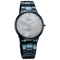 Titan Edge Metal Ladies Allure Quartz Analog Rich Mother Of Pearl Dial Stainless Steel Strap Watch For Women