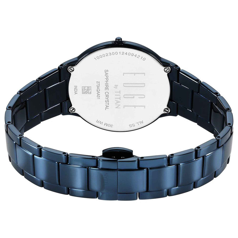 Titan Edge Metal Ladies Allure Quartz Analog Rich Mother Of Pearl Dial Stainless Steel Strap Watch For Women