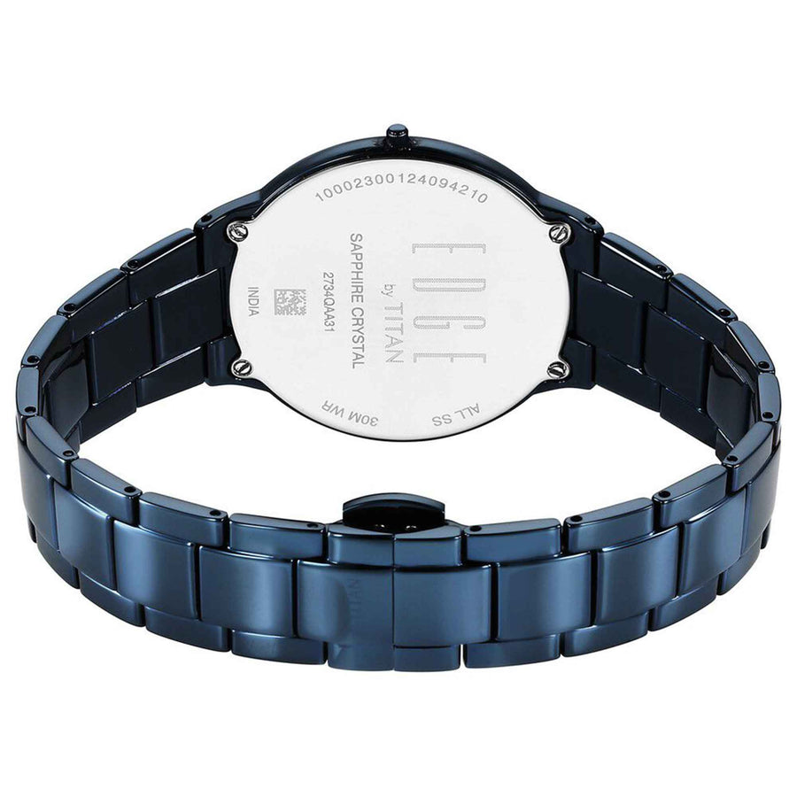 Titan Edge Metal Ladies Allure Quartz Analog Rich Mother Of Pearl Dial Stainless Steel Strap Watch For Women