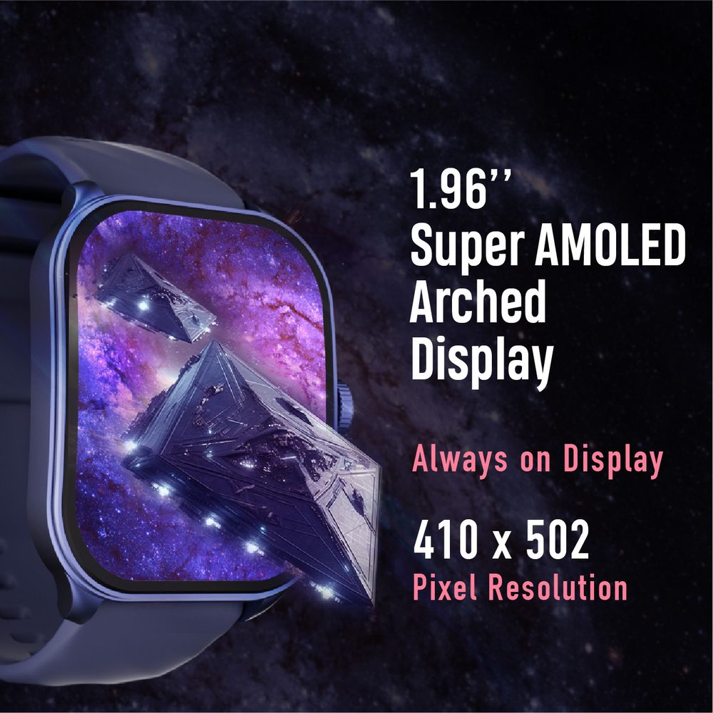 Fastrack Reflex Power|Màn hình cong Super AMOLED 1,96"|Gọi BT SingleSync|Độ phân giải pixel 410 x 502|IP68 WR