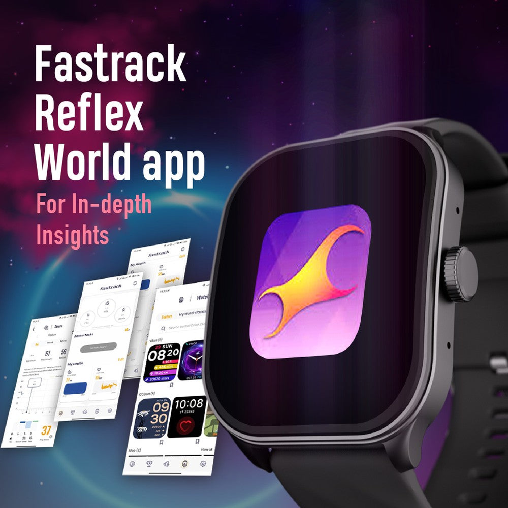 Fastrack Reflex Power|Màn hình cong Super AMOLED 1,96"|Gọi BT SingleSync|Độ phân giải pixel 410 x 502|IP68 WR