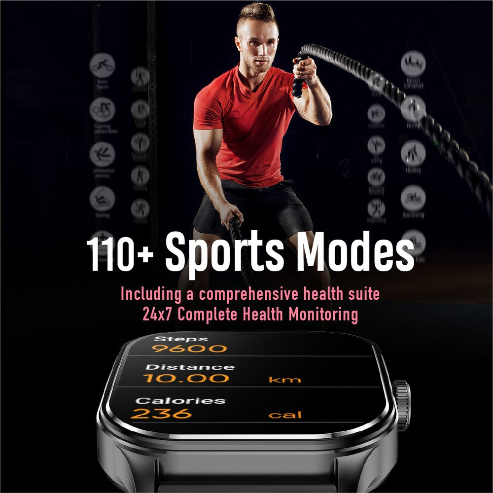 Fastrack Reflex Power|Màn hình cong Super AMOLED 1,96"|Gọi BT SingleSync|Độ phân giải pixel 410 x 502|IP68 WR