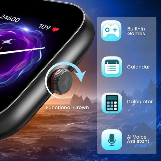 Fastrack Kruz+ 4.85 CM Super HD Display with Functional Crown and Auto Multisport Recognition Smart Watch for Unisex 38104PP01