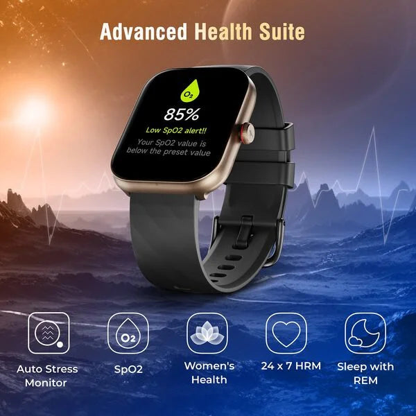 Fastrack Kruz+ 4.85 CM Super HD Display with Functional Crown and Auto Multisport Recognition Smart Watch for Unisex 38104PP01