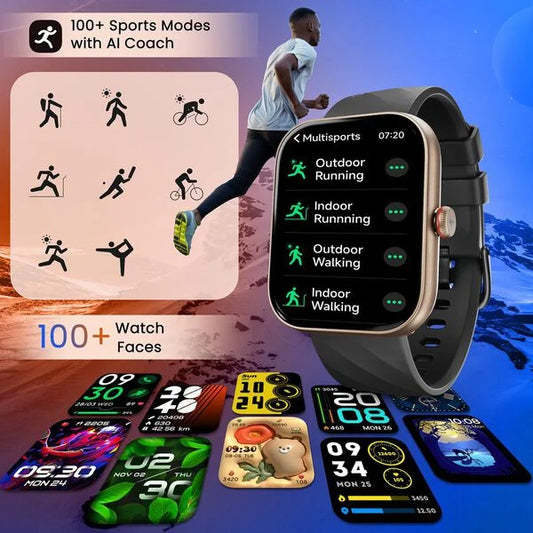 Fastrack Kruz+ 4.85 CM Super HD Display with Functional Crown and Auto Multisport Recognition Smart Watch for Unisex 38104PP01