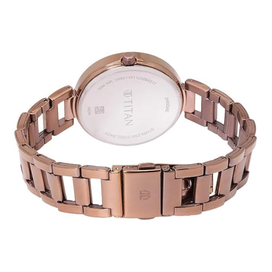 Đồng hồ Nữ Titan Purple Dây thép không gỉ Mặt nâu 2480QM01