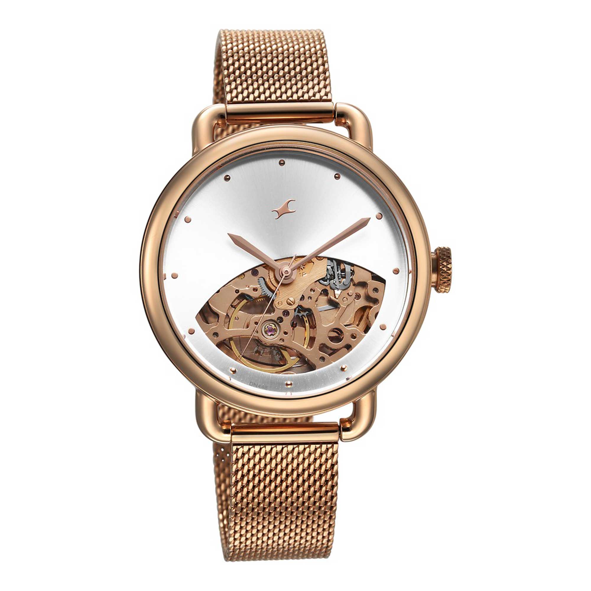 Fastrack Automatics Silver Dial Stainless Steel Strap Watch for Girls