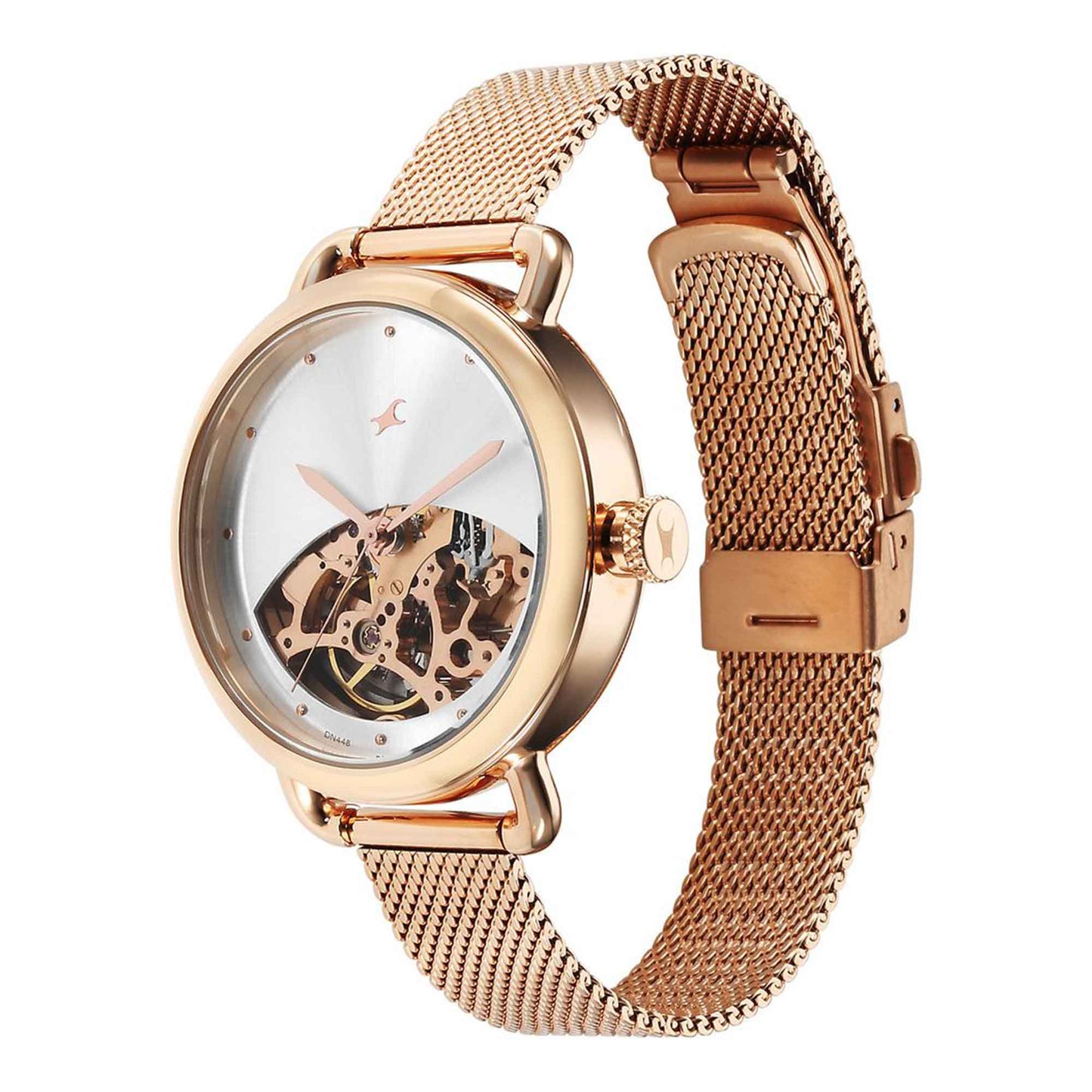 Fastrack Automatics Silver Dial Stainless Steel Strap Watch for Girls