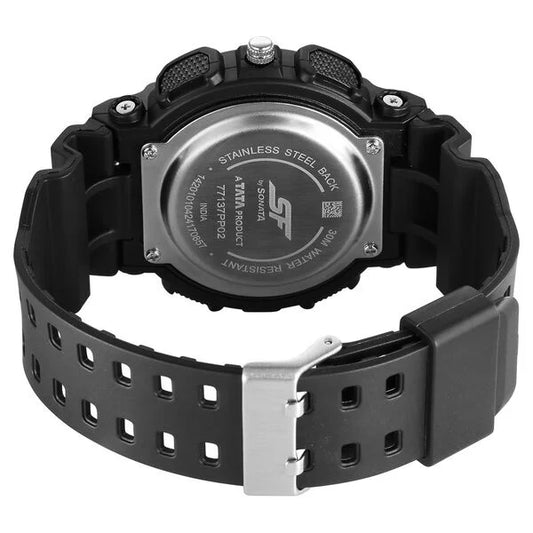 Đồng hồ unisex  dây silicon mặt màu đen - 77137PP02