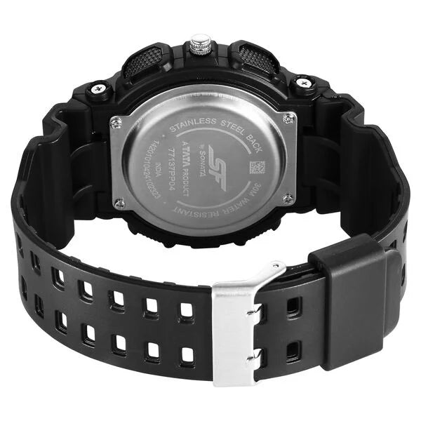 SF Sleek All-Black Chronograph Men's Watch - Modern Minimalist Design for the Professional 77137PP04