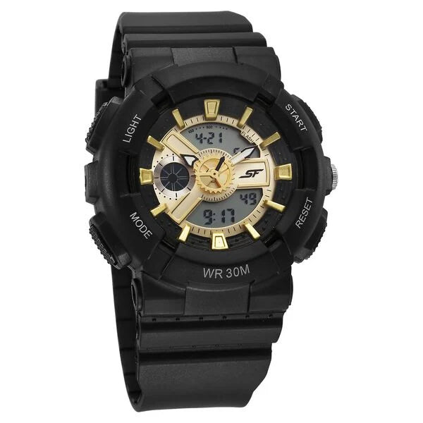SF Striking Black & Gold Gear Unisex Watch - Unique Aesthetic with Robust Performance 87057PP04