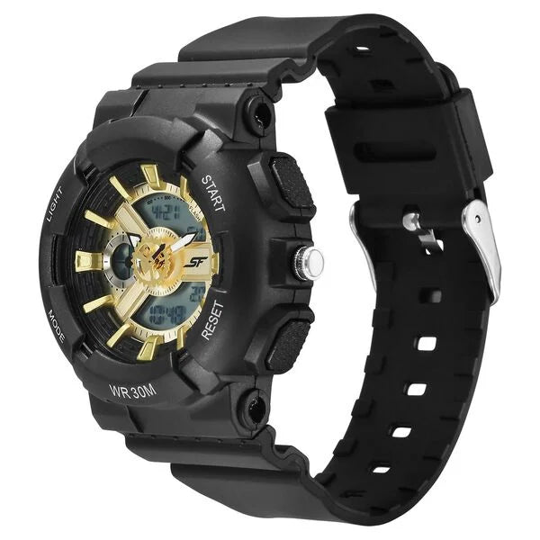SF Striking Black & Gold Gear Unisex Watch - Unique Aesthetic with Robust Performance 87057PP04