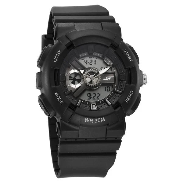SF Unisex Classic Black Watch with Silver Accents - Timeless Elegance for Every Occasion 87057PP05