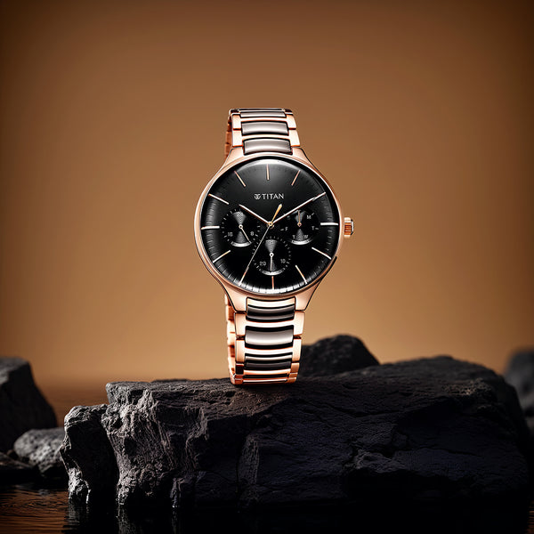 Đồng hồ Nam TITAN Ceramic Fusion dây thép không gỉ mặt màu Anthracite 42 mm - 90148KD03