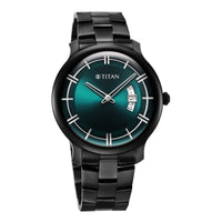 Titan Classic Distincta Green Dial Analog with Date Stainless Steel Strap Watch for Men