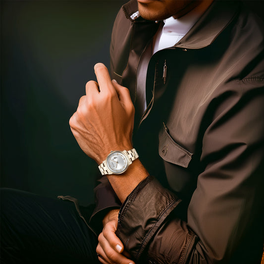 Đồng hồ Nam TITAN dây thép không gỉ Classic Distincta mặt màu Bạc 41mm - 90170WM01