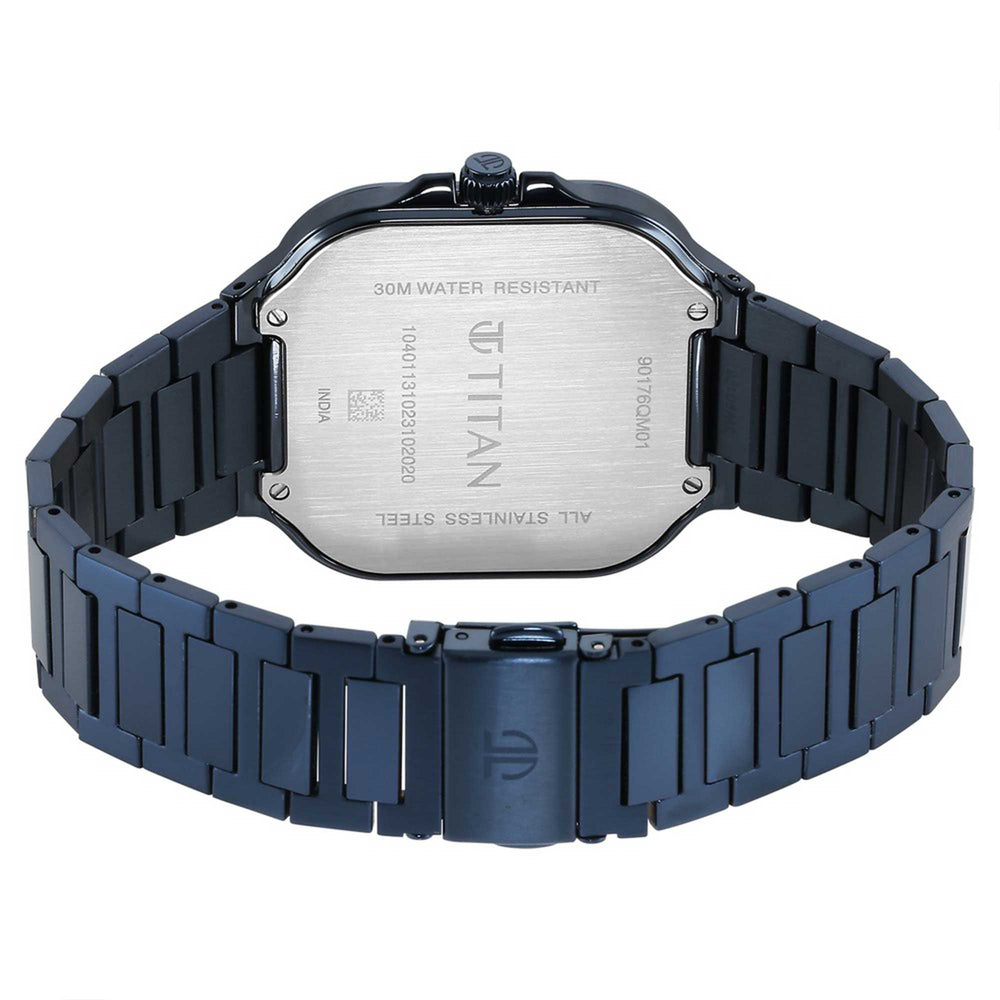 Đồng hồ Nam TITAN dây thép không gỉ Classique Slim Square mặt màu Đen 41mm - 90176QM01