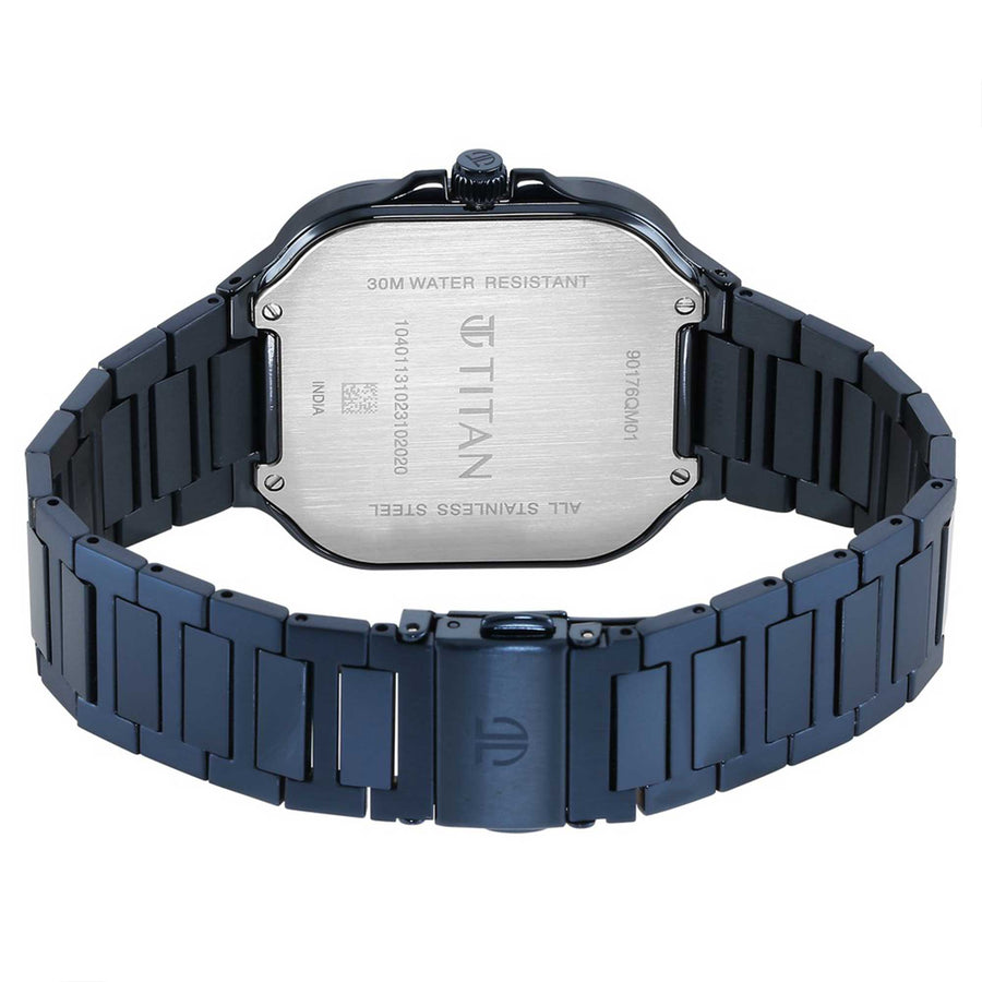 Đồng hồ Nam TITAN dây thép không gỉ Classique Slim Square mặt màu Đen 41mm - 90176QM01