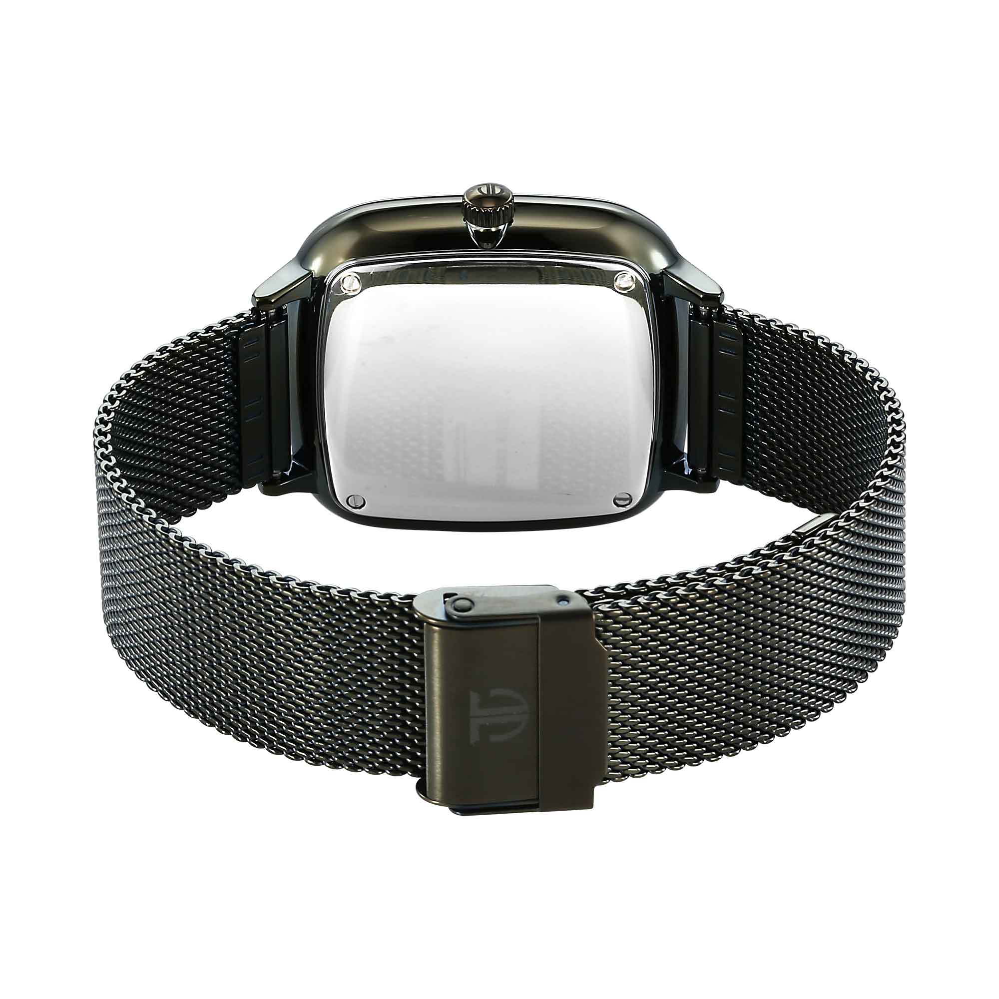 Đồng hồ Titan Avant Garde Quartz đa chức năng mặt số màu nâu có dây đeo bằng thép không gỉ màu xanh lá cây dành cho nam