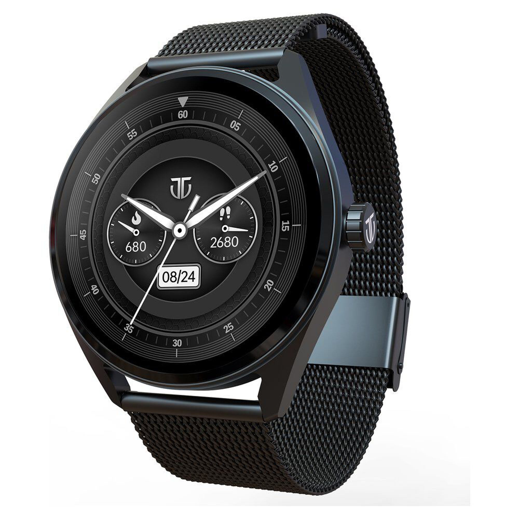 Titan Crest với màn hình AMOLED 3,63 cm có AOD, núm xoay chức năng, đồng hồ thông minh gọi điện BT có dây đeo lưới màu đen - BẢO HÀNH 12 THÁNG 1 ĐỔI 1