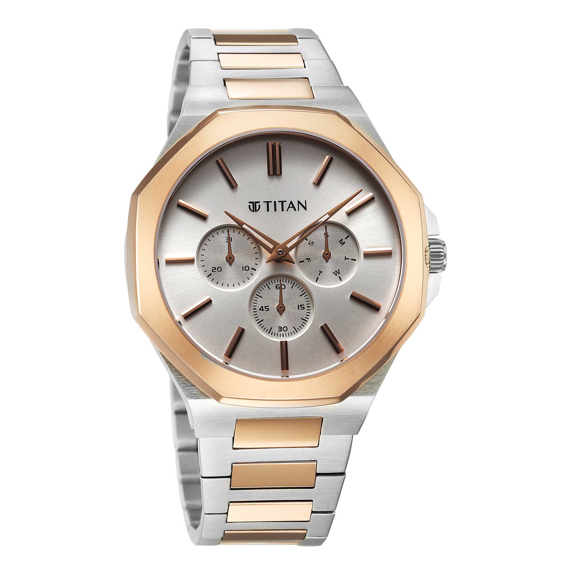 Titan Classique Slim Multifunction Case Material Stainless Steel ShapeRound Men Watch (90198KM01)
