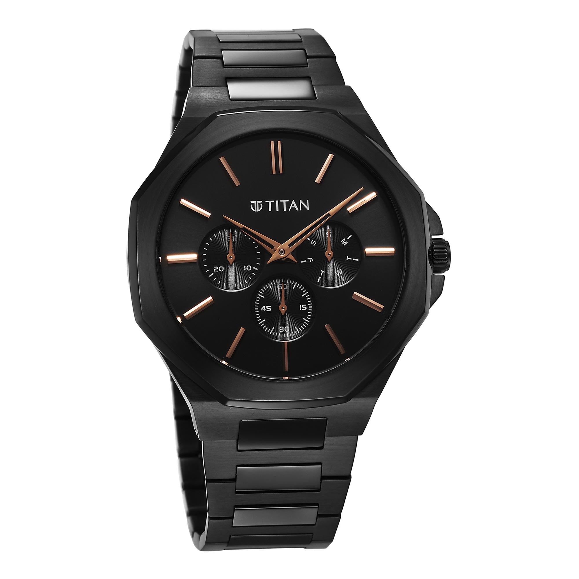 Titan Classique Slim Multifunction Case Material Stainless Steel ShapeRound Men Watch (90198NM01)