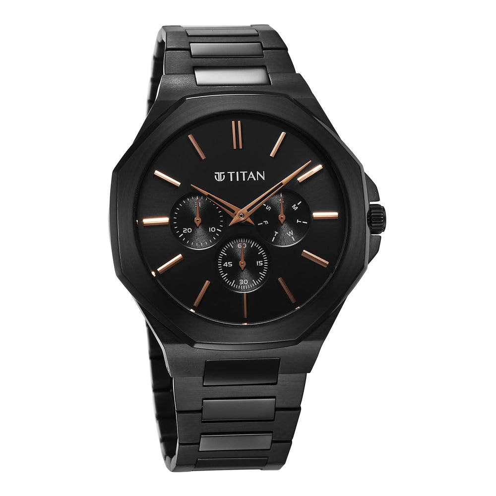 Titan Classique Slim Multifunction Case Material Stainless Steel ShapeRound Men Watch (90198NM01)