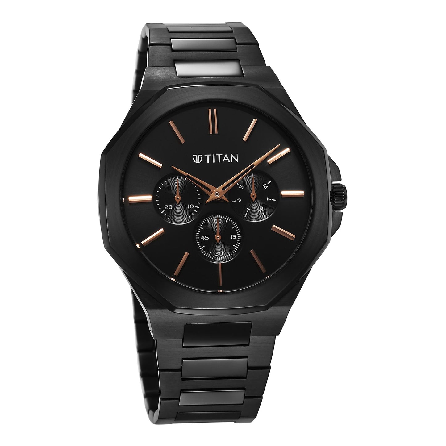 Titan Classique Slim Multifunction Case Material Stainless Steel ShapeRound Men Watch (90198NM01)