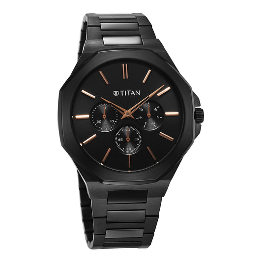 Titan Classique Slim Multifunction Case Material Stainless Steel ShapeRound Men Watch (90198NM01)