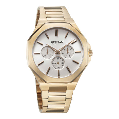 Titan Classique Slim Multifunction Case Material Stainless Steel ShapeRound Men Watch (90198WM01)
