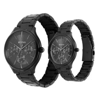 Titan Bandhan Black Dial Multi Stainless Steel Strap watch for Couple.