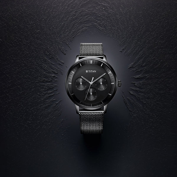 Đồng hồ Nam TITAN Modern Classics dây thép không gỉ mặt màu Đen 42 mm - 94006NM01