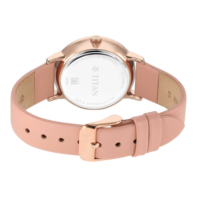 Titan Workwear Slimline Mother Of Pearl Dial Analog Leather Strap Watch for Women